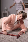 Nursing home fall: woman on floor